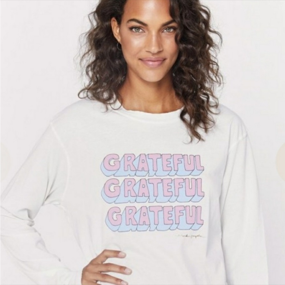 ❤️ Spiritual Gangster “Grateful” Long Sleeve Top Size Medium NWT
